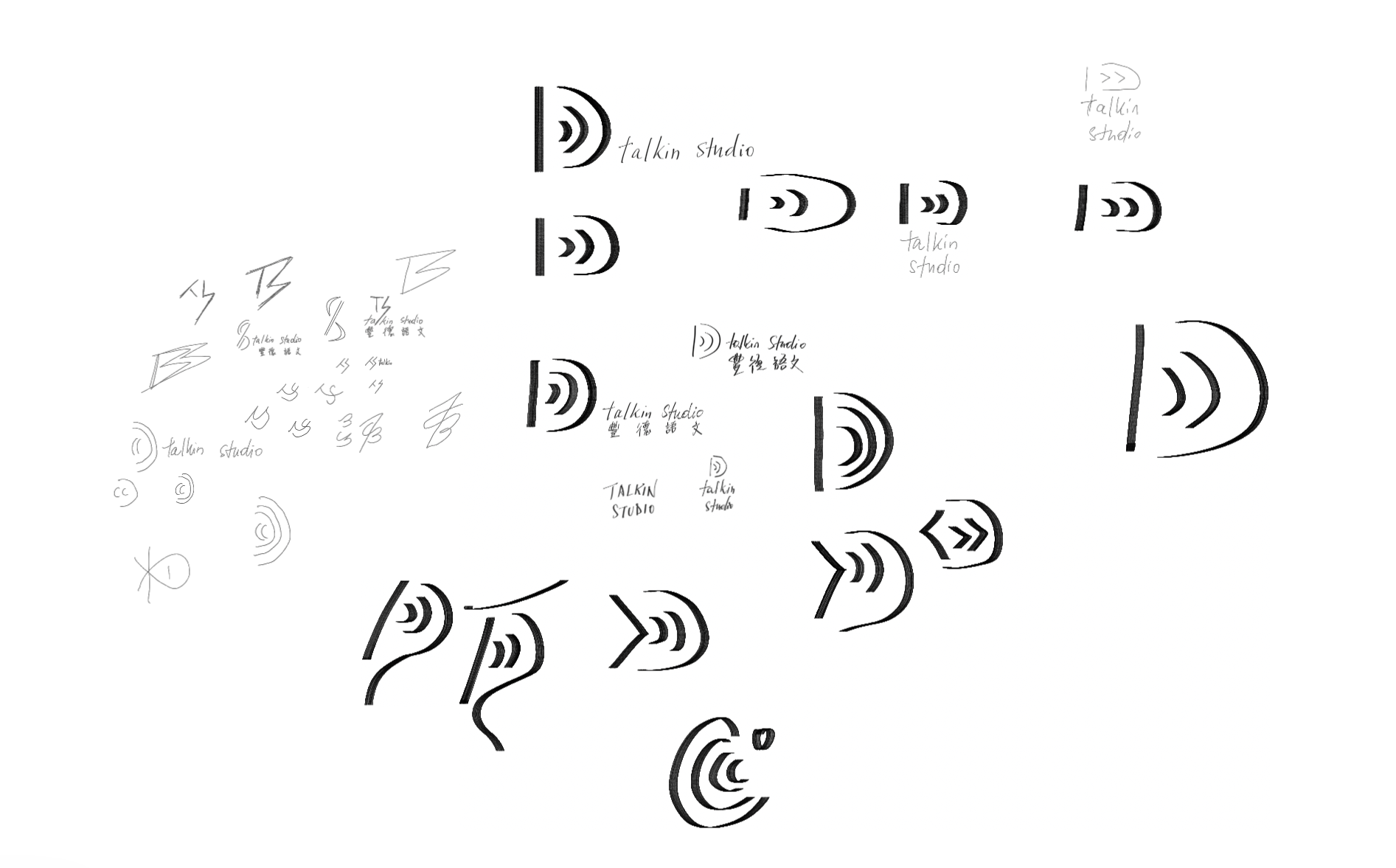 talkin studio 品牌Logo手繪草稿